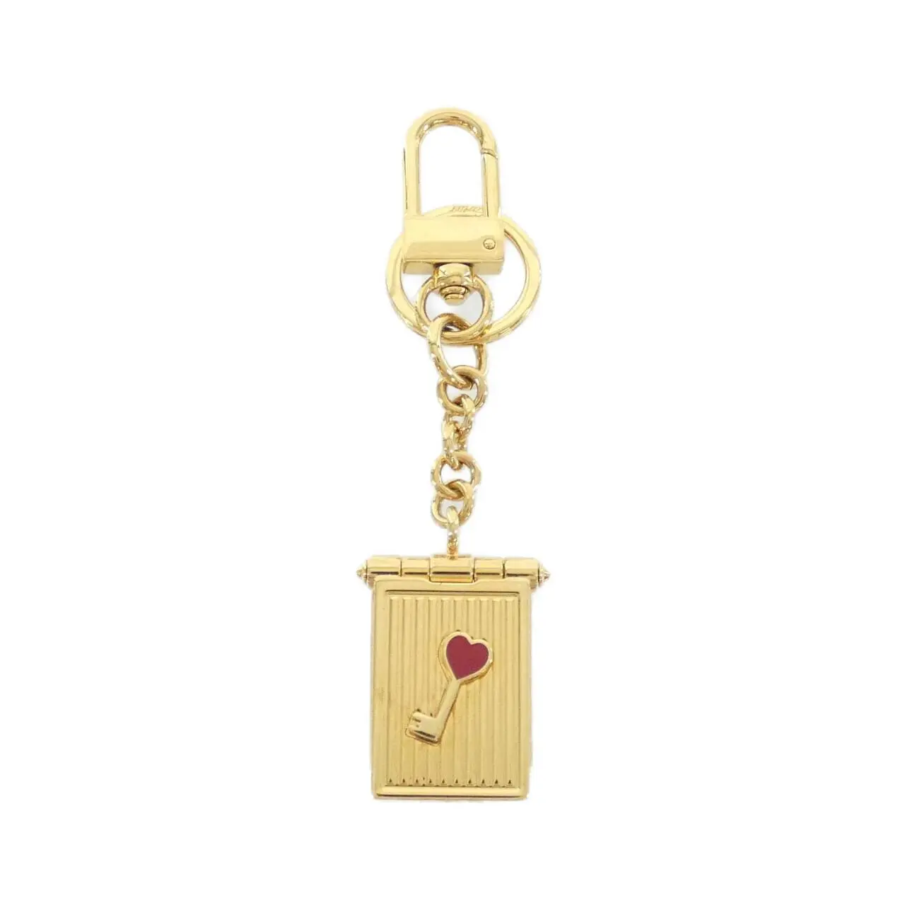 Pre-owned Cartier Brass Small Leather Goods DIABOLO DE Key Ring