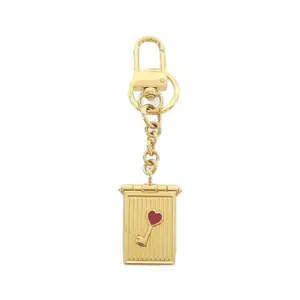 Pre-owned Cartier Brass Small Leather Goods DIABOLO DE Key Ring