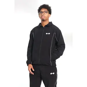Midnight Black Reflective Track Jacket