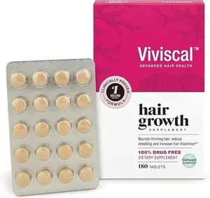 Viviscal Advanced Hair Health Growth Supplement for Women - 180 Tablets, 3 Month Supply, Clinically Proven Formula with Proprietary Collagen Complex, Nourishes Thinning & Loss, USA Made Healthcare Natural Fitness
