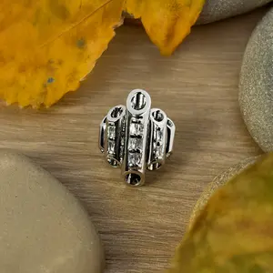 Bold Pipe Organ CZ Adjustable Ring, Handmade Jewelry, Jewelry Lovers