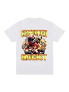 Professional Certified Racist Racing Meme T-Shirt Men's Women Fashion Vintage T-shirts  Casual Oversized T Shirts