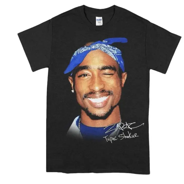 【100% Cotton】 Adult Vintage 90s Tupac shirt, Big Face Head Vintage Style Graphic Hip Hop T-Shirt, Retro Unisex Cotton Shirt