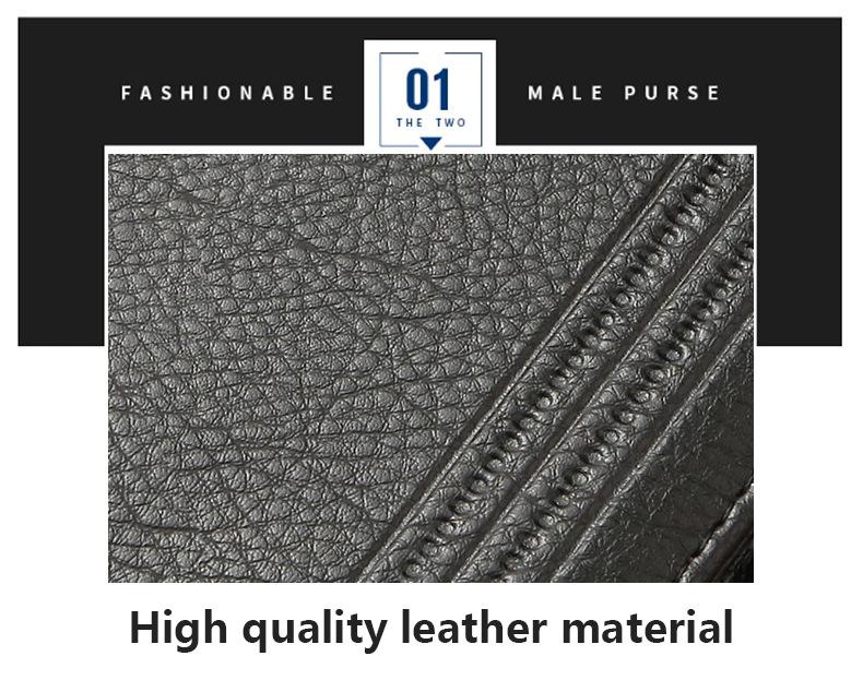 Men's Short Bifold PU Leather Wallet with ID and Credit Card Holder