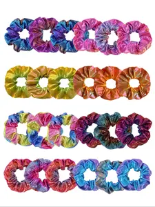 Super Beautiful Laser Gradient Hair Ties Set, Scrunchie, Random 10 Pieces, Punk Style Ombre Hair Bands, No Damage, All Seasons
