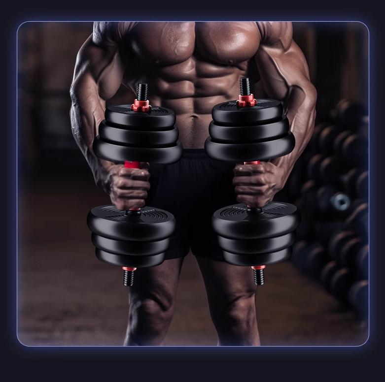 44lbs Adjustable 2-in-1 Dumbbell Convertible Barbell & Dumbbell Quick-Change Weight System Ideal for Fitness Home Gym