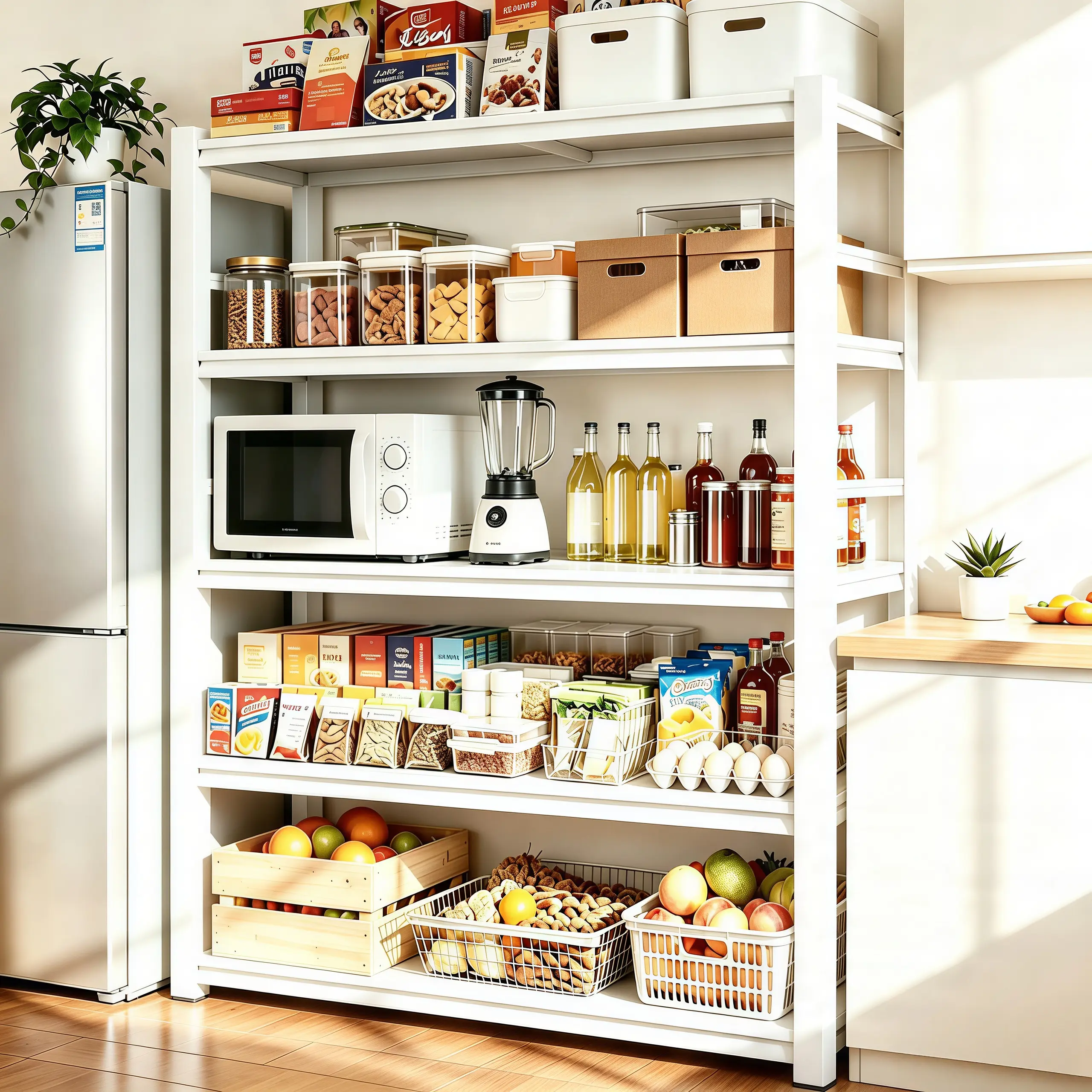 Heavy Duty Metal Garage Shelving Unit, 71"H 5-Tier Adjustable White Steel Storage Rack, 3000 lbs Industrial Shelves for Heavy Tools & Equipment, Ideal for Garage, Basement