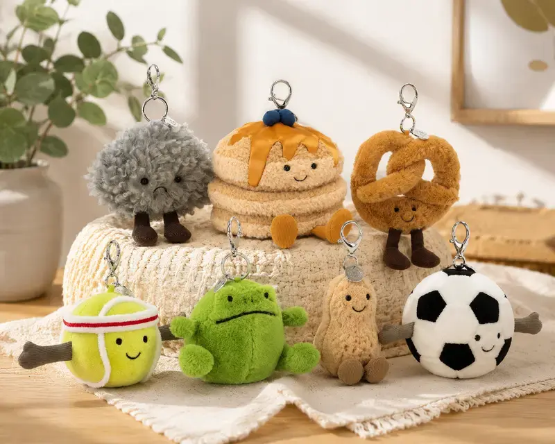 Jellycat Plush Animal Keychain – Cute Soft Stuffed Toy Bag Charm, Kawaii Keyring Accessory for Women, Girls, Kids and Collectors