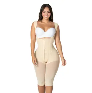 MYD Fajas Colombianas Stage 3 F00479 Hourglass Type Long Leg Faia Ultra Hips Capacity Curvy Fit 4 Levels Hook Eye Closure Zippered Gusset