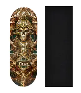 Heat Transfer Graphic Wooden Fingerboard Deck, "Ancient Ruins"