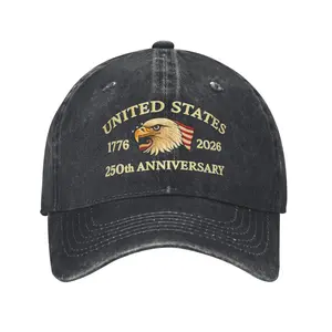 New 250th Anniversary Baseball Cap with 250th Anniversary Print Pattern, Vintage Comfortable Baseball Cap for everyday wear and a great gift for birthdays, Father's Day, or other holidays.