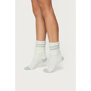 Stripey Fuzzy Scrunch Socks