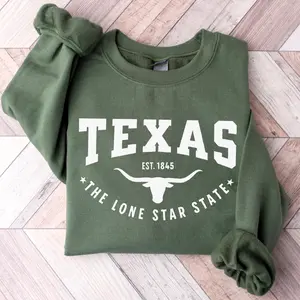 Texas Sweatshirt, Boho Cowgirl Longhorn Sweatshirt, Western Wear, Country Girl Shirt, Southern Shirt, Cozy Sweatshirt Fit Comfortable Fitted