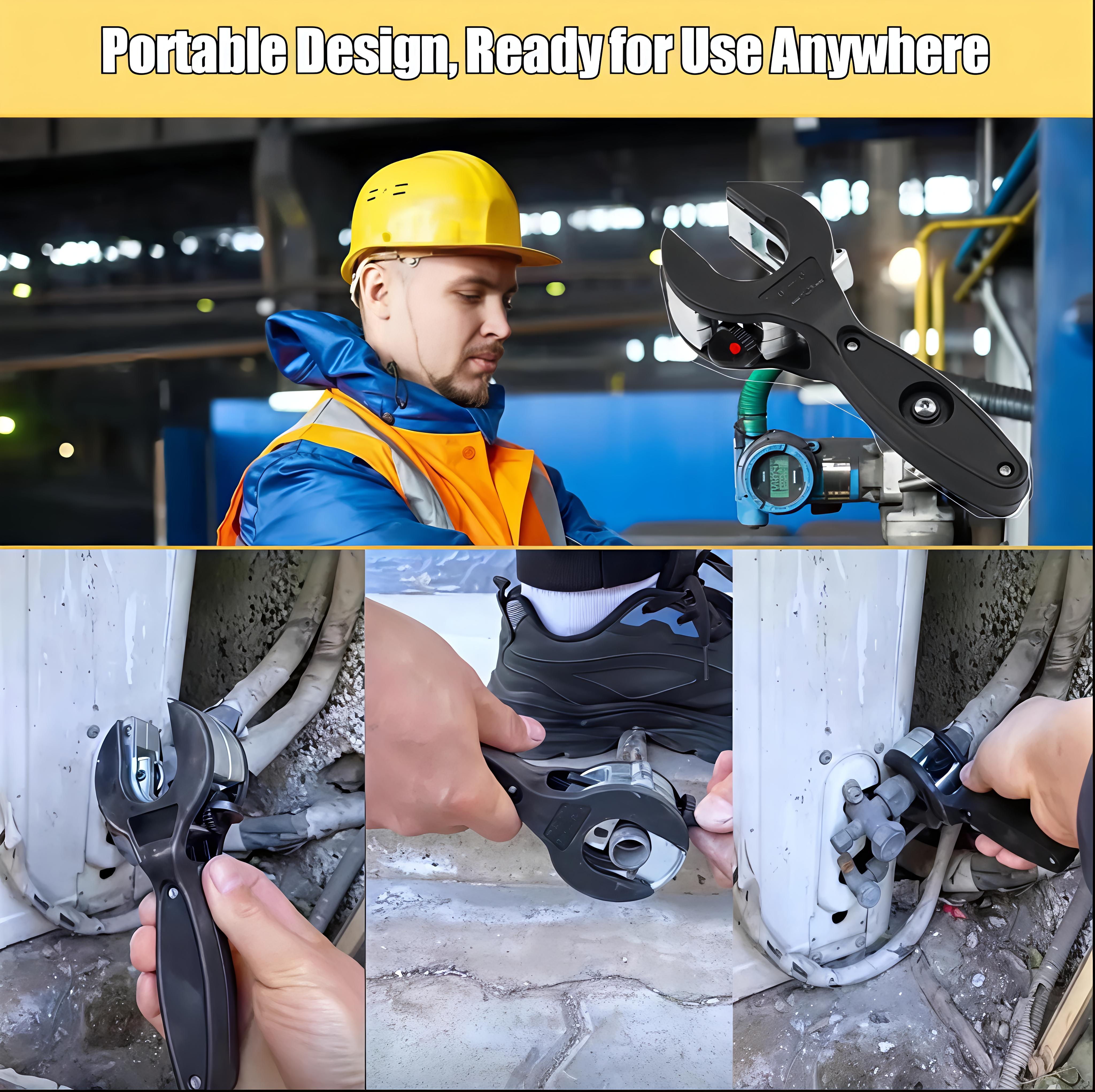 Ratchet Pipe Cutter - Canlaten·U Adjustable Ratchet Pipe Cutter, suitable for 5/16“ to 1-1/8” pipes, HVAC repair tool, copper pipe cutter, 2-in-1 pipe cutter, one-handed quick-cut tool, suitable for PVC and soft metals, household use (black)