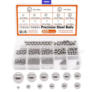 600 count 12 Size Stainless Steel Precision Steel Balls 1-8mm Metric Bicycle Bearing Balls Assortment Kit Mixing Balls 1mm 2mm 2.5mm 3mm 3.5mm 4mm 4.5mm 5mm 5.5mm 6mm 7mm 8mm K-085-600