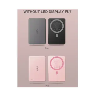 Mini ultra-thin magnetic-attachment portable external battery with wireless 20W fast charging version