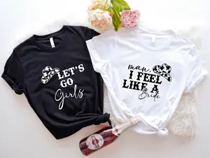 Lets Go Girls Leopard Hat Bachelorette T-shirt, Rodeo Bach Shirt, Country Music Tee, Matching Bridesmaid T Shirt, Bridal Gift Shirts, Nashville Party Tees.