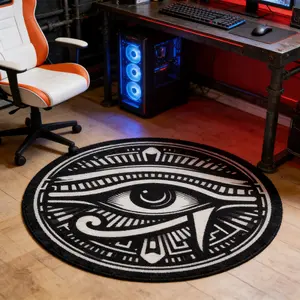 Eye Totem Game Carpet, Pattern Round Rug, Cartoon Creative Home Decor Mat, Universal for Living Room Bedroom Kitchen, Machine Washable Rug