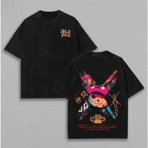Tony Chopper One Piece Vintage Washed 90s Style Unisex Anime Manga Tee Lightweight Cotton Soft Comfort Short Sleeve Crew Neck T Shirt For Men Women Casual Streetwear Daily Wear Outdoor Activities Ideal Gift For Anime Fans