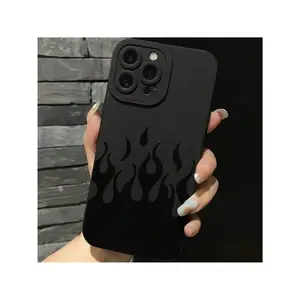 Fashion Flame Pattern Phone Case, Soft TPU Cellphone Protective Case, Total Protective Shockproof Mobile Phone Cover For IPhone 7 11 12 13 14 15 Series