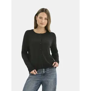 Time and Tru Women's Lightweight Fine Gauge Cardigan Sweater – Soft Knit Button Down Long Sleeve Layer, Sizes XS–XXXL Knitwear Womenswear