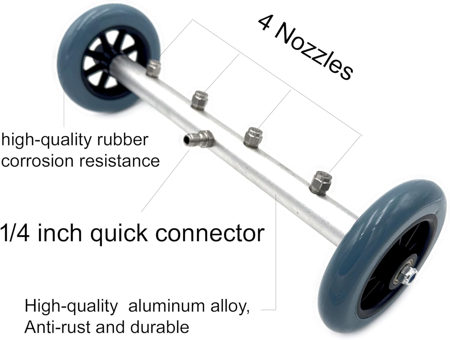 2026 Pressure Washer Undercarriage Cleaner, 16 Inch Power Washer Surface Cleaner, Undercarriage Water Car Broom Attachment with Extension Wand, 4000 PSI