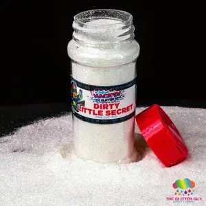 The Glitter Guy Dirty Little Secret - Hack’d™ White Glitter with Green Blue Pink Purple Hues Fine Cut 0.010 100mL Shaker for Crafts DIY Projects