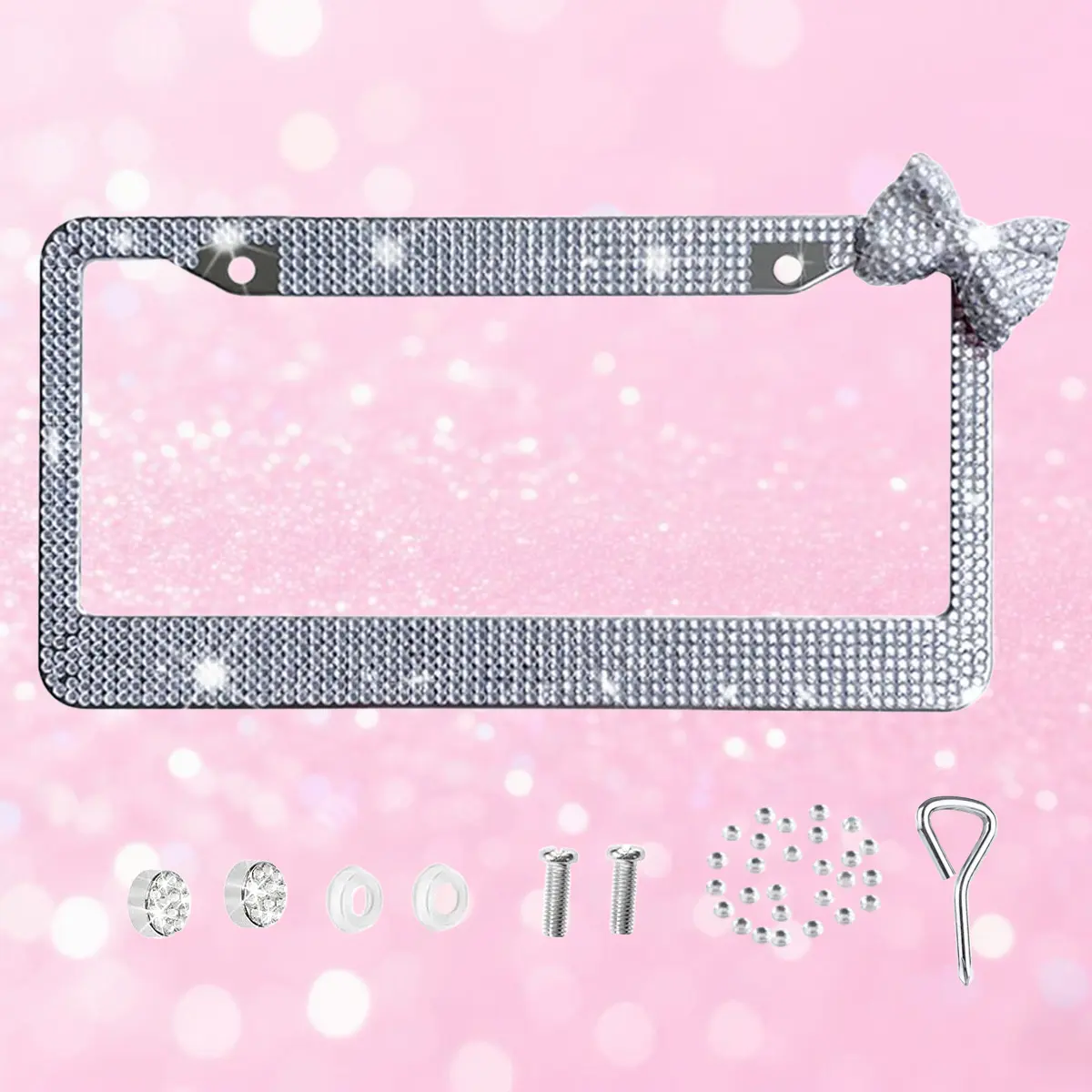 Round Hole White + White Bevel Bow