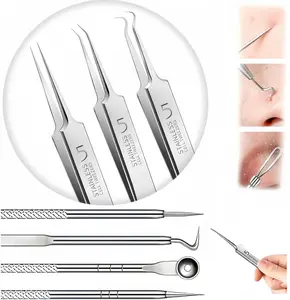 Facial Care Tool Kit 8 Pcs Blackhead Cleanser Skin Spot Care Kit with Box for Quick Easy Facial Nose Surface Cleansing Stainless Steel Precision Ergonomic Design - Ingrown Skin Imperfection