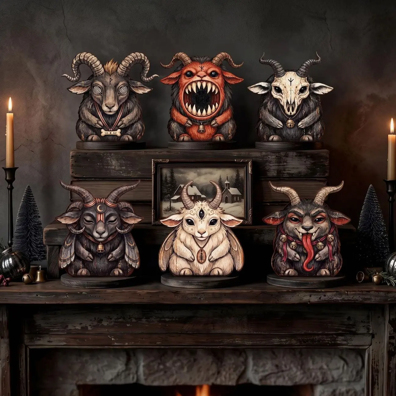 Christmas Decorations Indoor, Krampus Decor, Krampus Elf On The Shelf, Retro Wooden Block for Shelf Decor, Christmas Gifts for Housewarming