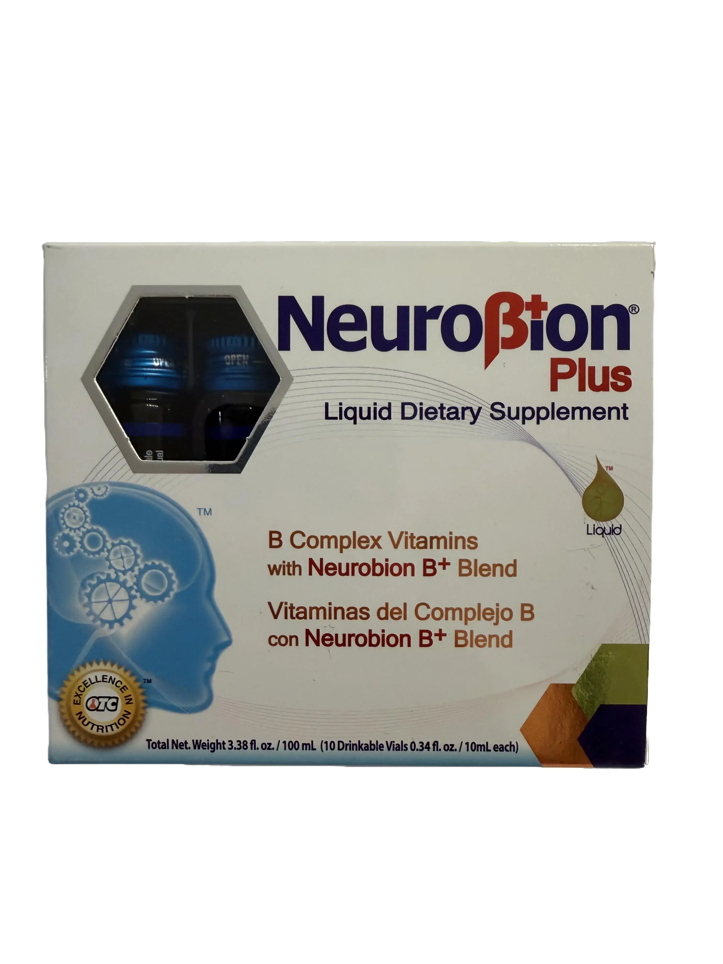 Neuro Plus Liquid Dietary Supplement - B-Complex Vitamins with B+ Blend, 10 x 10mL Bottles, Fitness-Focused Wellness Support