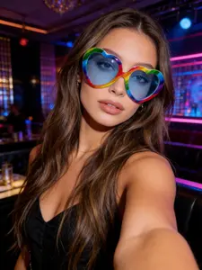 1pcs Couple's Heart Effect Diffraction Glasses for Fireworks Valentine's Day Music Festival Christmas Glasses for Viewing Lights, Accessories