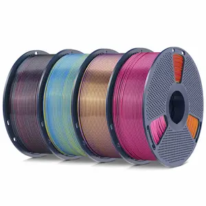 1kg(2.2lbs) SUNLU PLA+ Filament Four Colors Filament 1.75mm, 1kg/4kg Optionals, Y Glossy Multicolor PLA Plus 3D Printer Filament, RedYellowGreenBlack, BlackGreyRedYellow, BluePurpleOrangeYellow, BluePurpleRedGold