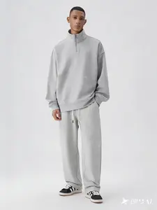 Men's Half-Zip Sweatshirt & Straight-Leg Sweatpants Set 2026 Spring New Arrival Premium Cotton Stand-Up Collar Lightweight Style Limited Edition Must-Have for Trendy Guys Perfect for Valentine's Dates New Year Gifts Casual Business Outdoor Sports & Commut