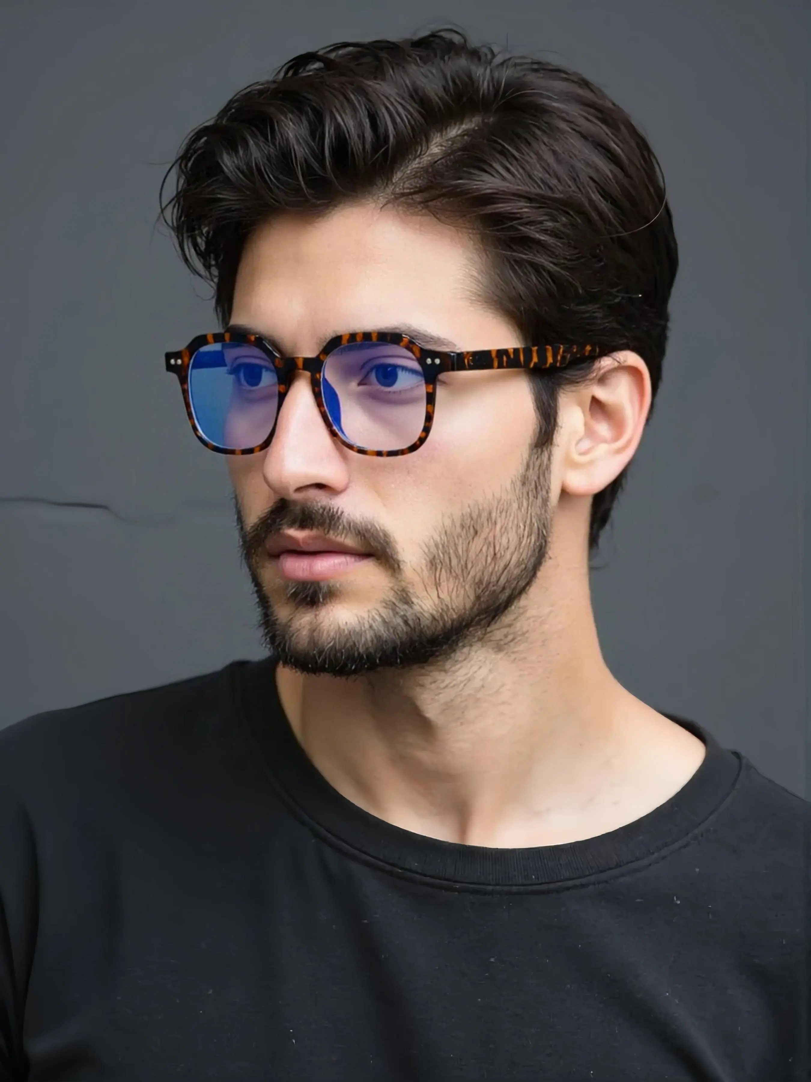 Men's Tortoiseshell Pattern Oval Frame Eyeglasses, Simple Fashion Eyeglasses for Everyday Use, Fashion Accessories for Outdoor Activities