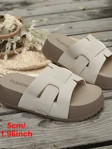 Women's Thick Sole Sandals, Fashion One-Strap Flip Flops, Summer 2026 New Arrival, Casual Beach Shoes, Versatile Outdoor Wear