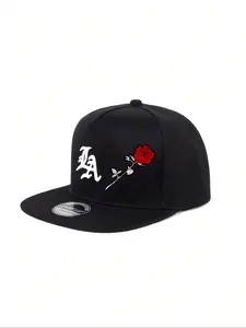 1PC Unisex Gothic style letter LA ROSE LOS ANGELES printed baseball cap, Casual hat, Fitted Hat, suitable for baseball games, autumn wear, 90s retro style, sports hip-hop style hat, spring and autumn travel, parties, beach use