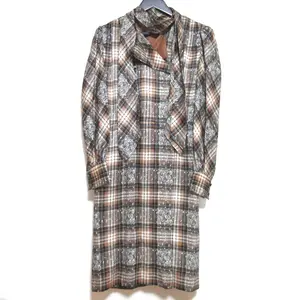 Pre-owned Valentino Others Small Leather Goods Vintage Check Satin 2way Dress Coat