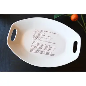 Ceramic Handwritten Recipe Platter with Handles