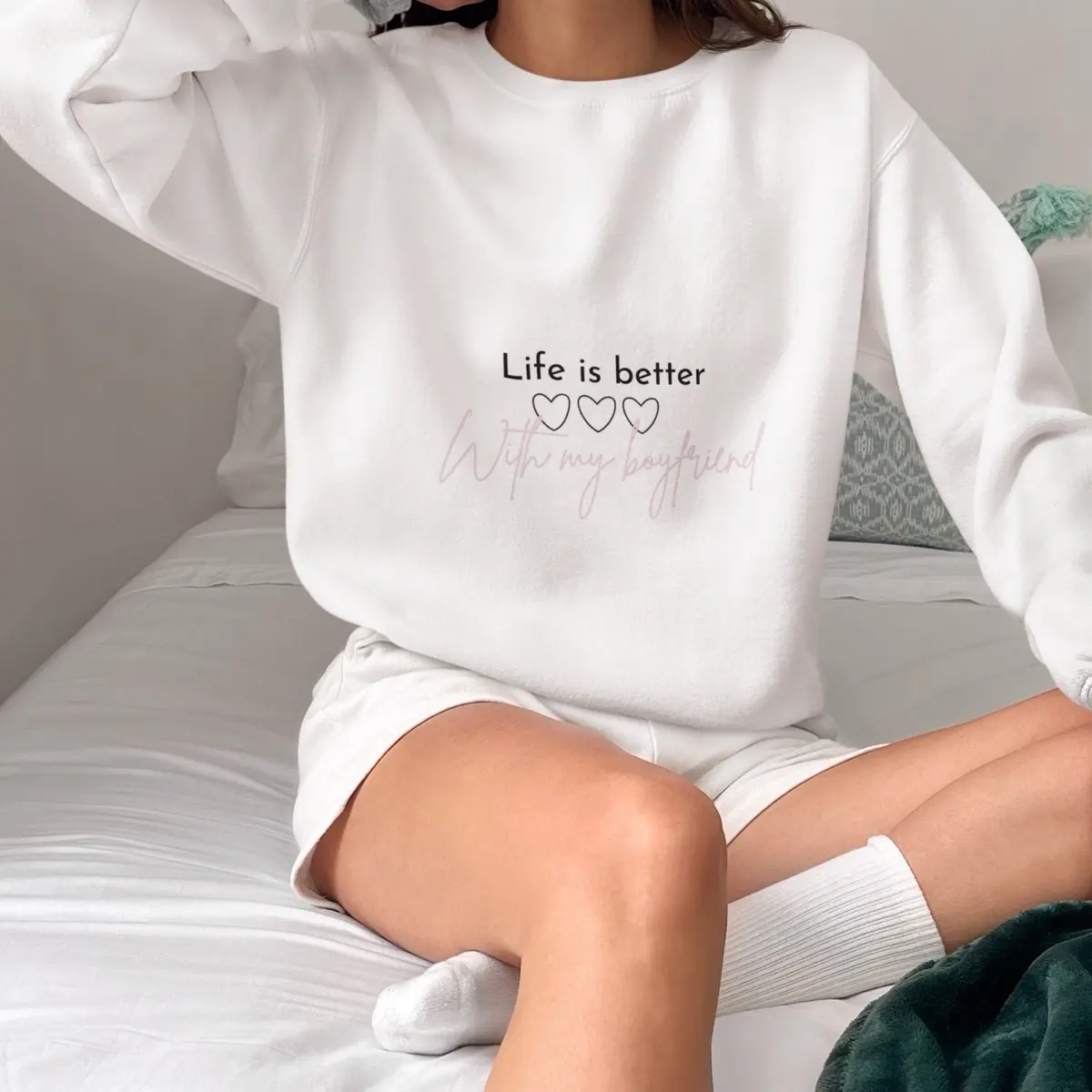 Boyfriend Crewneck Sweater Womenswear Hoodie
