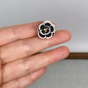 Handmade Micro Crochet Flower Ring: Adjustable French Ring， Adjustable Peony Ring