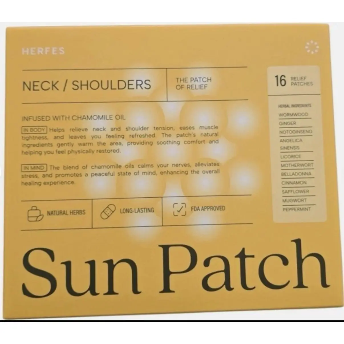 Cosmetic Neck & Shoulder Sun Patch, 6-Pack Chamomile Oil-Infused Skincare Tool for Relief, Relaxation, Moisturizing, Hydrating - Single Item for All Skin Types