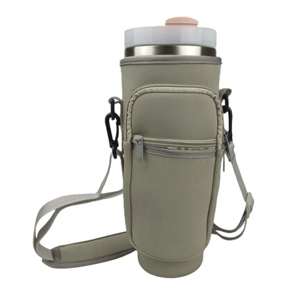 Water Bottle Travel Carrier Bag with Phone Pocket for Stanley Cup 40 oz, Water Bottle Holder Adjustable Strap Stanley Cup Accessories, Tumbler Carrier