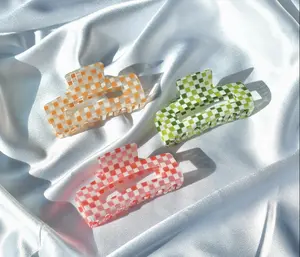 Large Checkered Claw Clip, Hair Clip, Checkerboard Hair Accessory