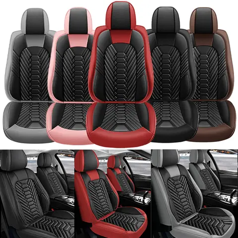 Arespark Nappa Leather Car Seat Covers Full Set, 40/60,50/50 Spilt Non-Slip Car Interior Covers Universal Fit for Nissan /Honda /Civic /CRV /Hrv /Kia /Sorento /Toyota /Corolla /4Runner /Camry /Hyundai