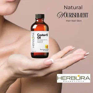 Herbura CastorE Oil for Nourishing Hair Nail and Skin with Vitamins Included Natural Nourishment Hair Nail Skin 100% Natural Pure Gentle Haircare Daily