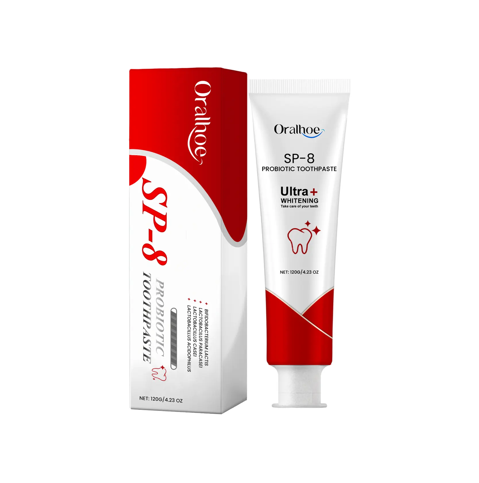 Oralhoe Probiotics Brightening Mint Toothpaste - Whitening Formula with Hydroxyapatite for Gentle Oral Care and Fresh Breath hydroxyapatite toothpaste bodyaccel toothpaste colgate optic white colgate optic white oxygen