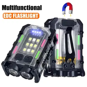 Mini Clip On Usb Rechargeable Flashlight Recharg tactical gadgets eable - Super Bright COB Keychain Light for Hands-Free Work, Jogging, Hiking & Dog Accessories  night security bright multifunctional flashlight