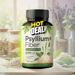 Daily Digestive Fiber Blend Supplement (60 Capsules) – Psyllium Husk 2000mg Per Serving for Digestive Support & Gut Wellness