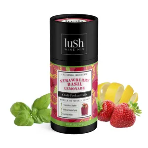 Lush Strawberry Basil Lemonade Mix - Makes 8+ Servings Organic Slushies, Drinks, Mocktails Natural Fruity Drinks Dairy Free